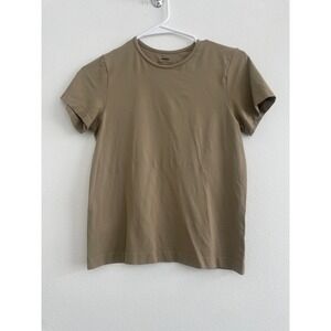 Skims Top Women 1X Beige Short Sleeve Crew Neck Fits Everyone Stretch Nude